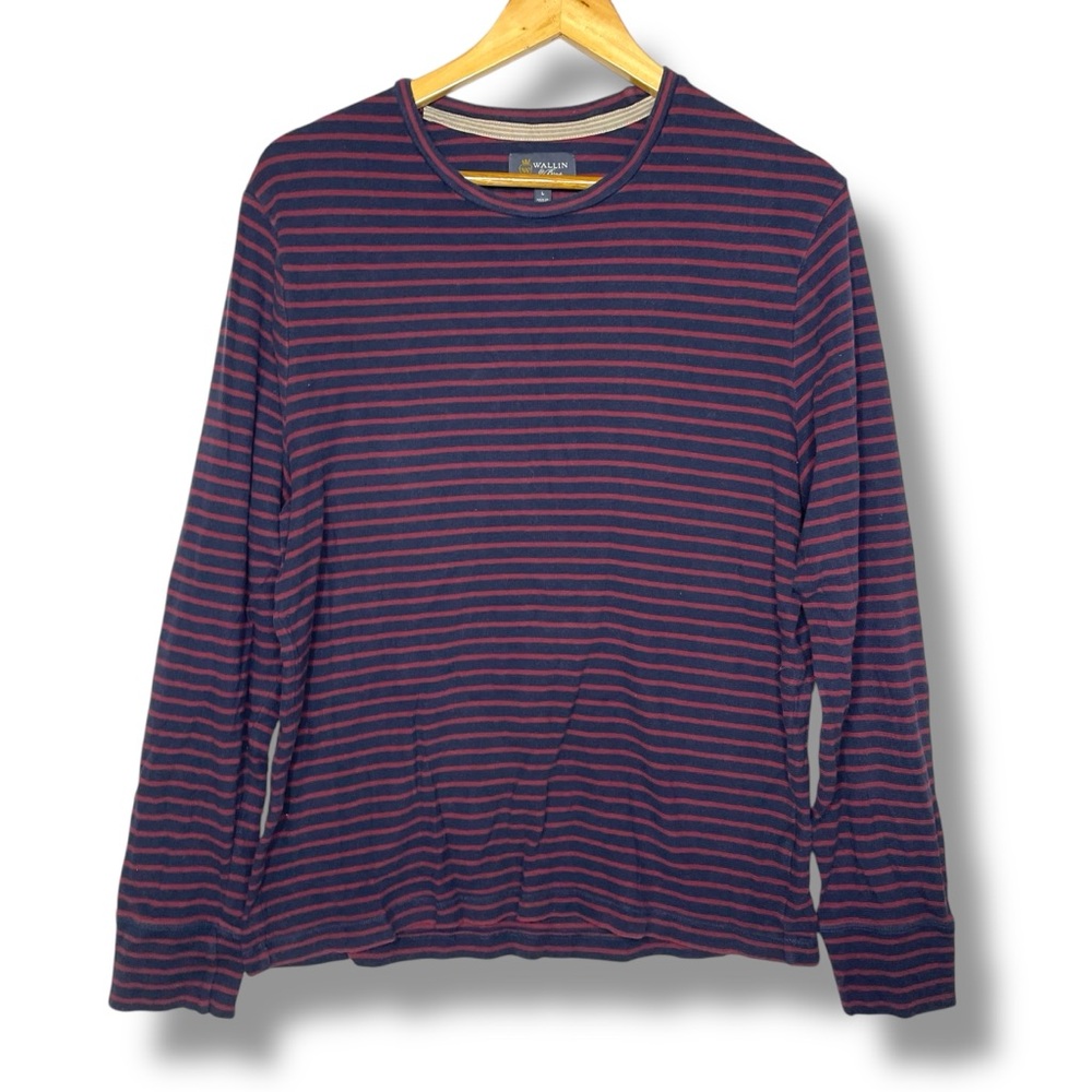 Wallin & Bros Striped Crewneck Pullover Size Large